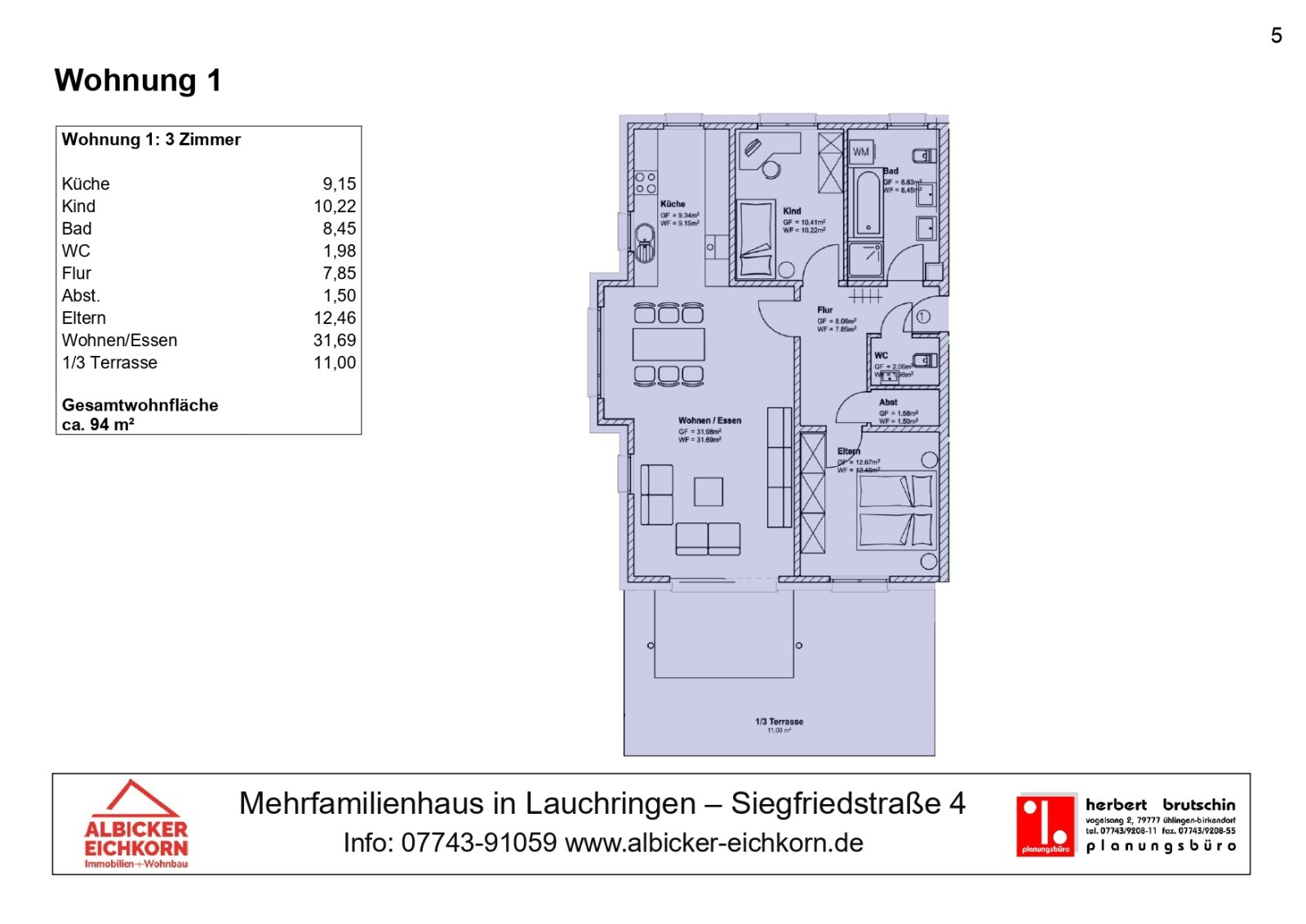 Grundriss Erdgeschoss Whg. 1