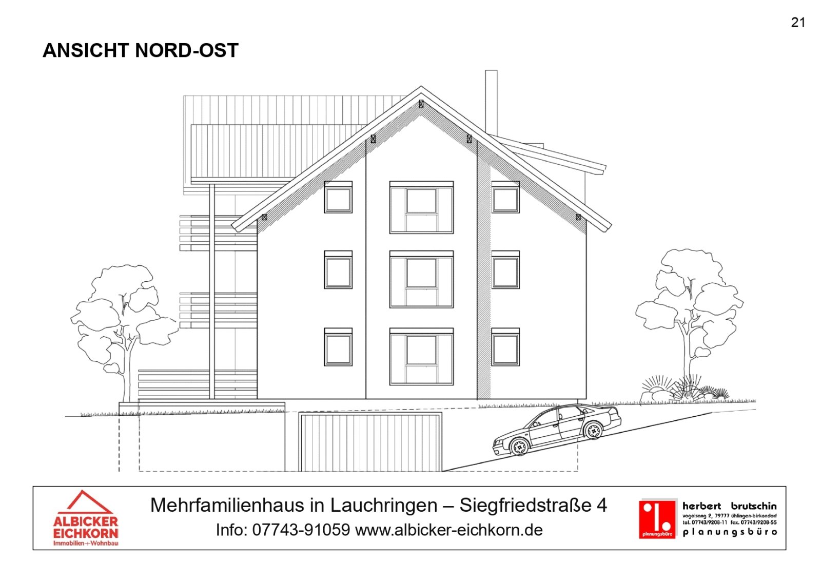 Nord-Ost Ansicht Tiefgaragenabfahrt