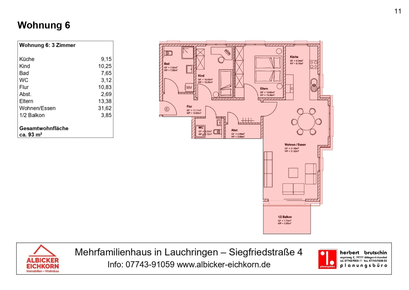 Grundriss Wohnung 6