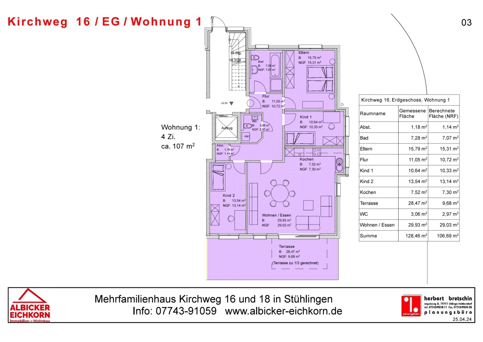 Grundriss Wohnung Nr. 1 EG