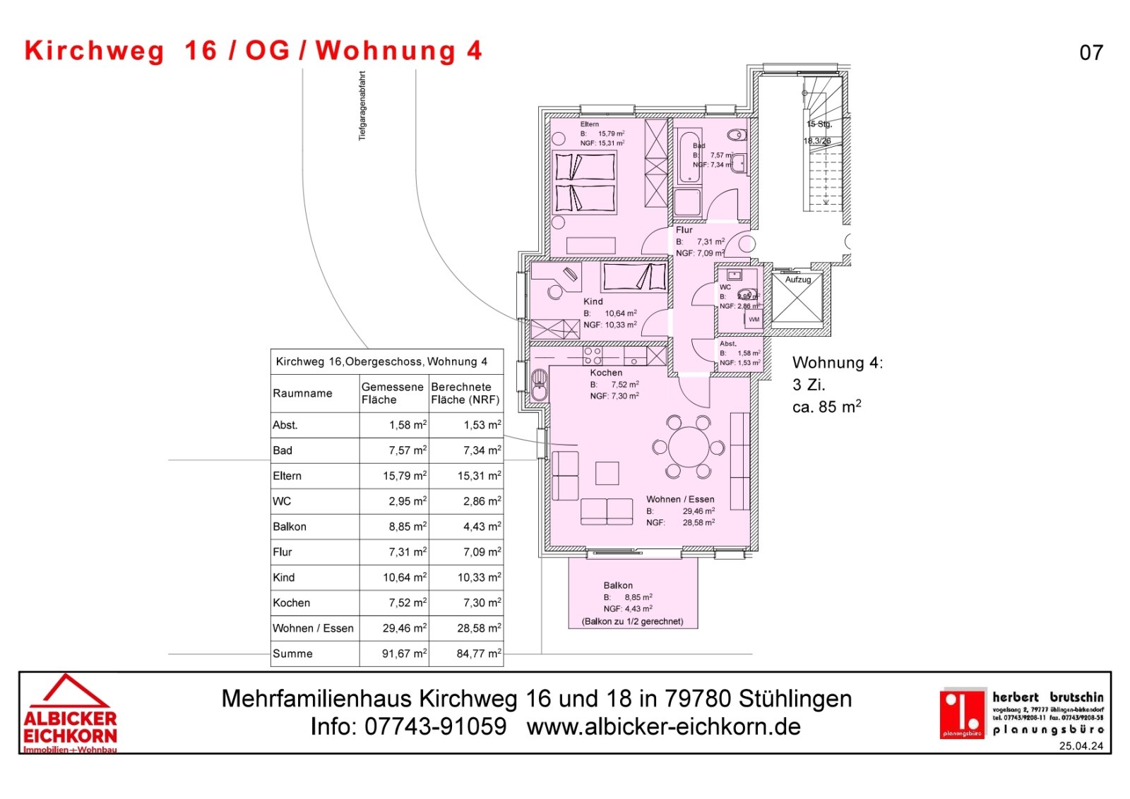 Grundriss Whg. 4 Obergeschoss