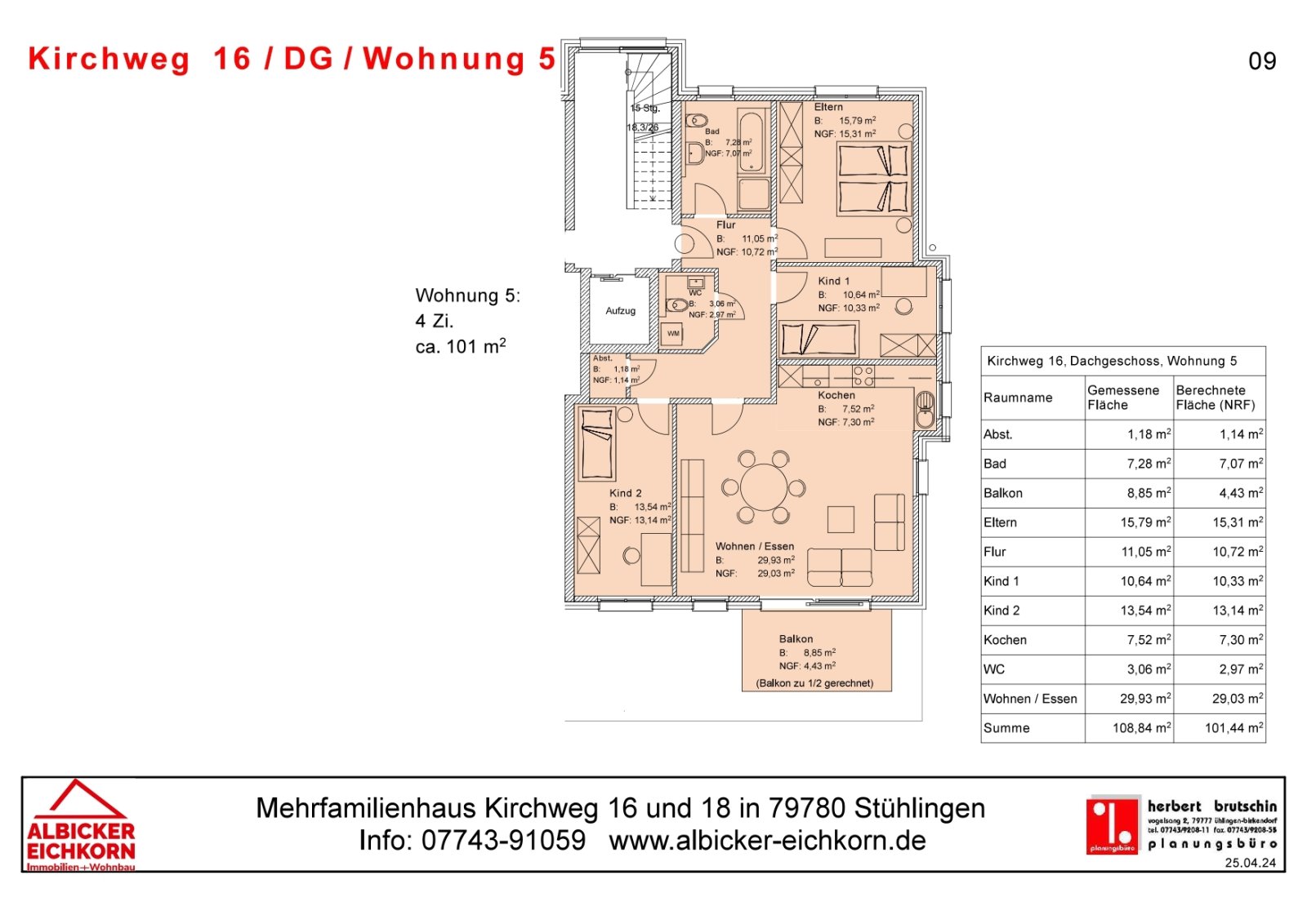 Grundriss Wohnung Nr. 5 DG