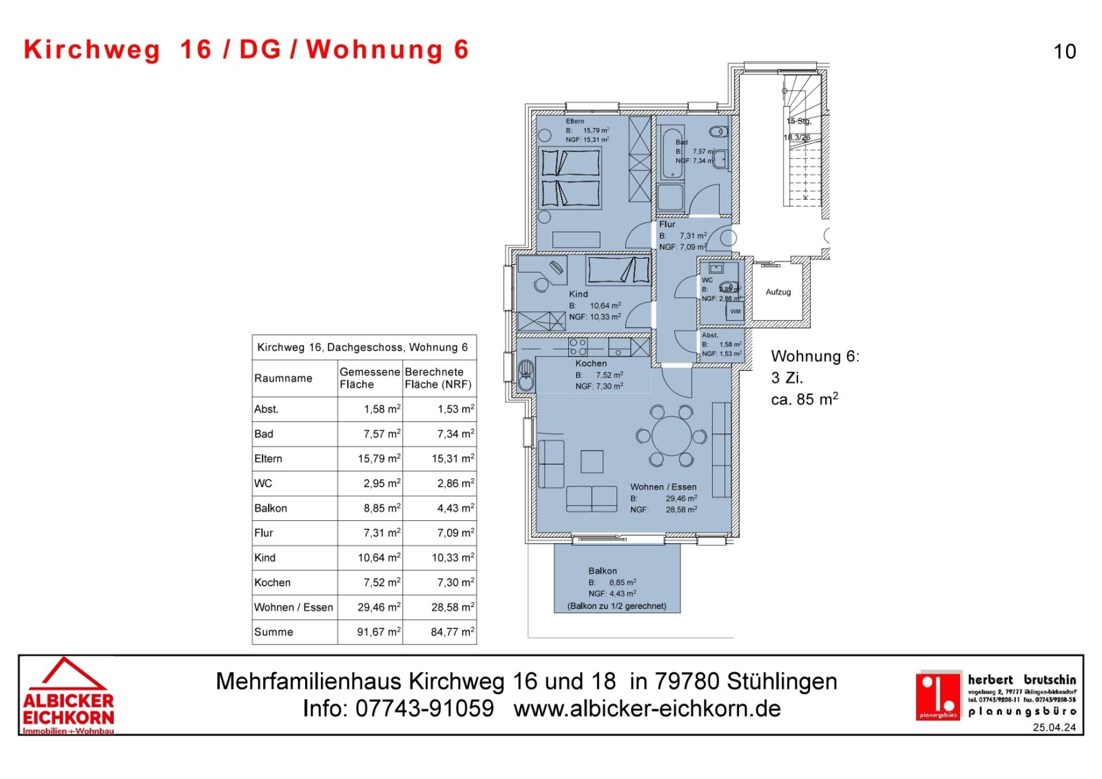 Grundriss Wohnung 6 DG