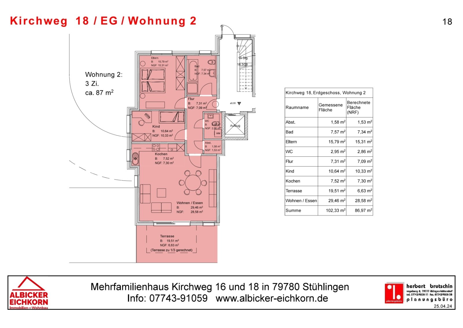 Grundriss Whg. 2 EG