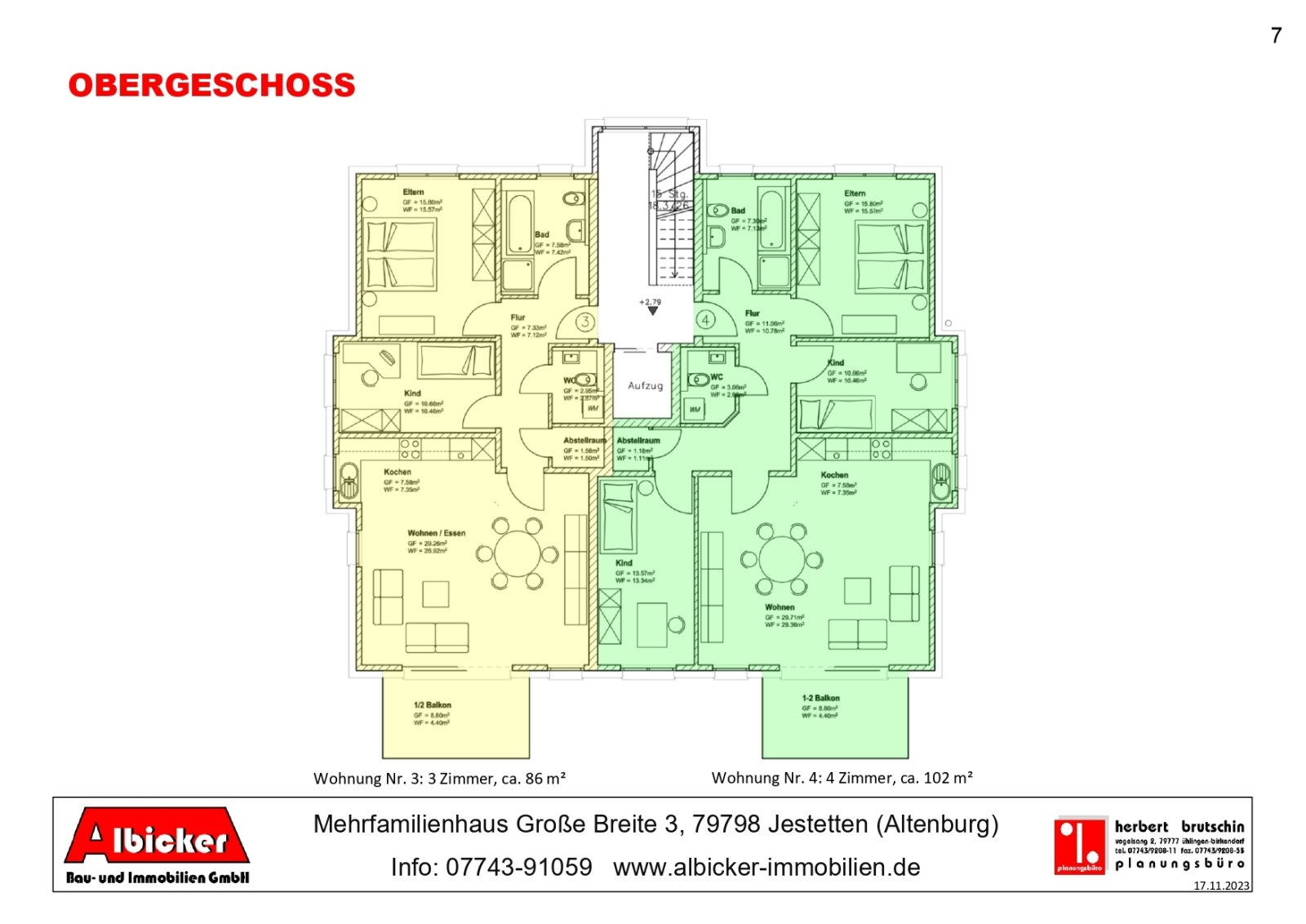 Übersicht Obergeschoss Grundriss